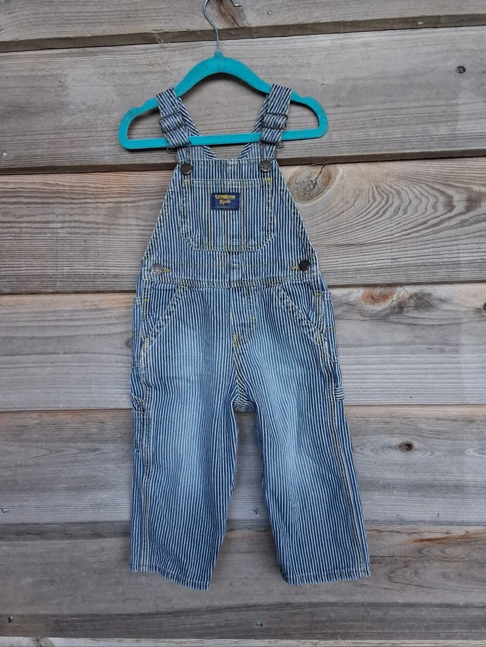 Vintage Osh Kosh B'gosh Vestbak Railroad Stripe Denim Overalls